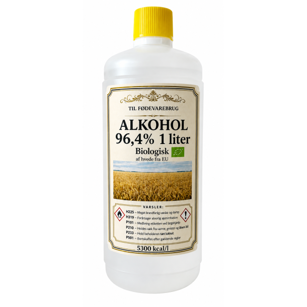 Alkohol til F�DEVARE finsprit 96,4% 1 liter, BIOLOGISK (Sj�lden p� markedet)