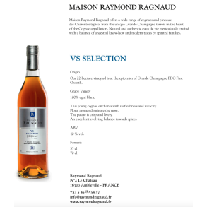 COGNAC SELECTION 4 �r 0,7 liter R. Ragnaud G. Champagne  40 pct