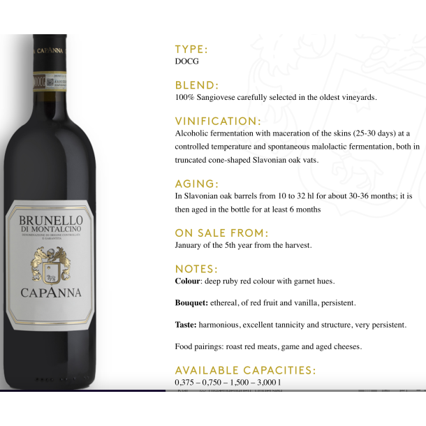 Brunello, Capanna 0,375 liter 14 pct