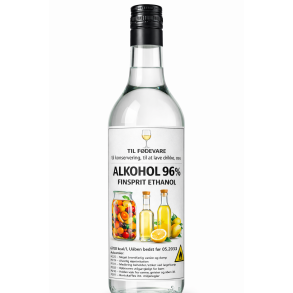 Alkohol til F�DEVARE finsprit i glas flaske 96% 1 l.