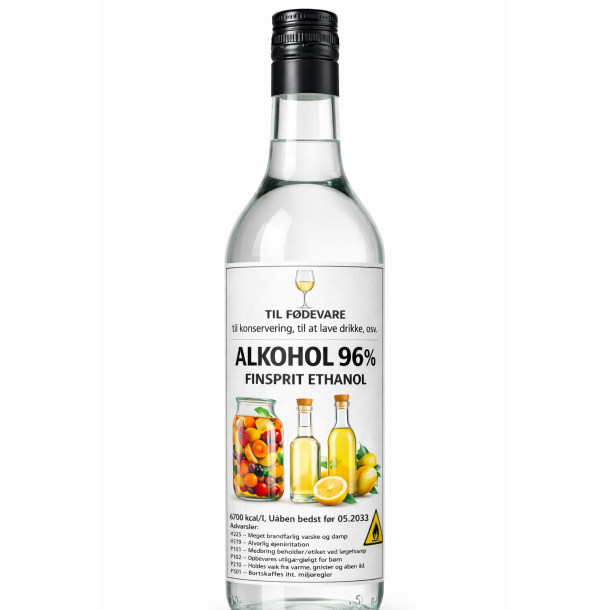 Alkohol til F�DEVARE finsprit i glas flaske 96% 1 l.
