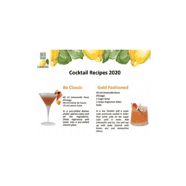 Drikke blandinger med Limoncello, Cassis og Angostura