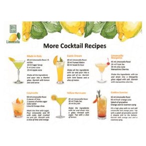 Drikke blandinger med Limoncello, Apple, Lime, Melon, Gin, Maraschino, etc.